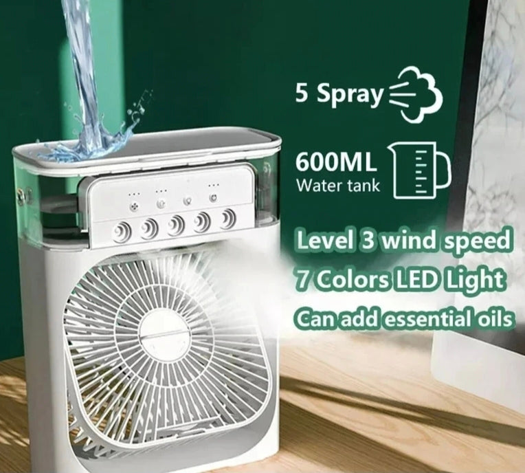Portable 3-in-1 Air Cooler with LED Night Light Function for Home and Office ❄️