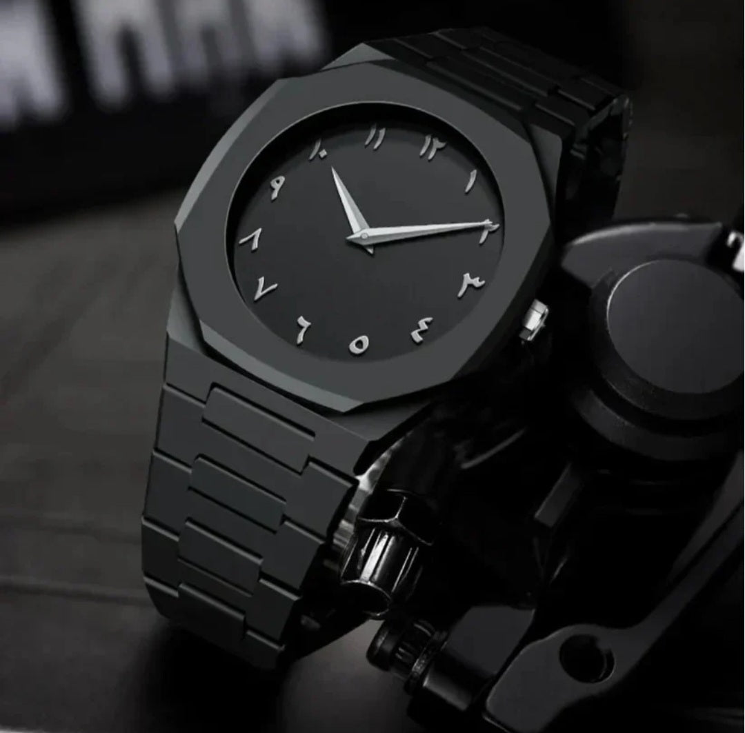 Black Aura Quartz Analog Watch for Men & Boys – Stylish & Elegant Timepiece - Light Weight 🔥