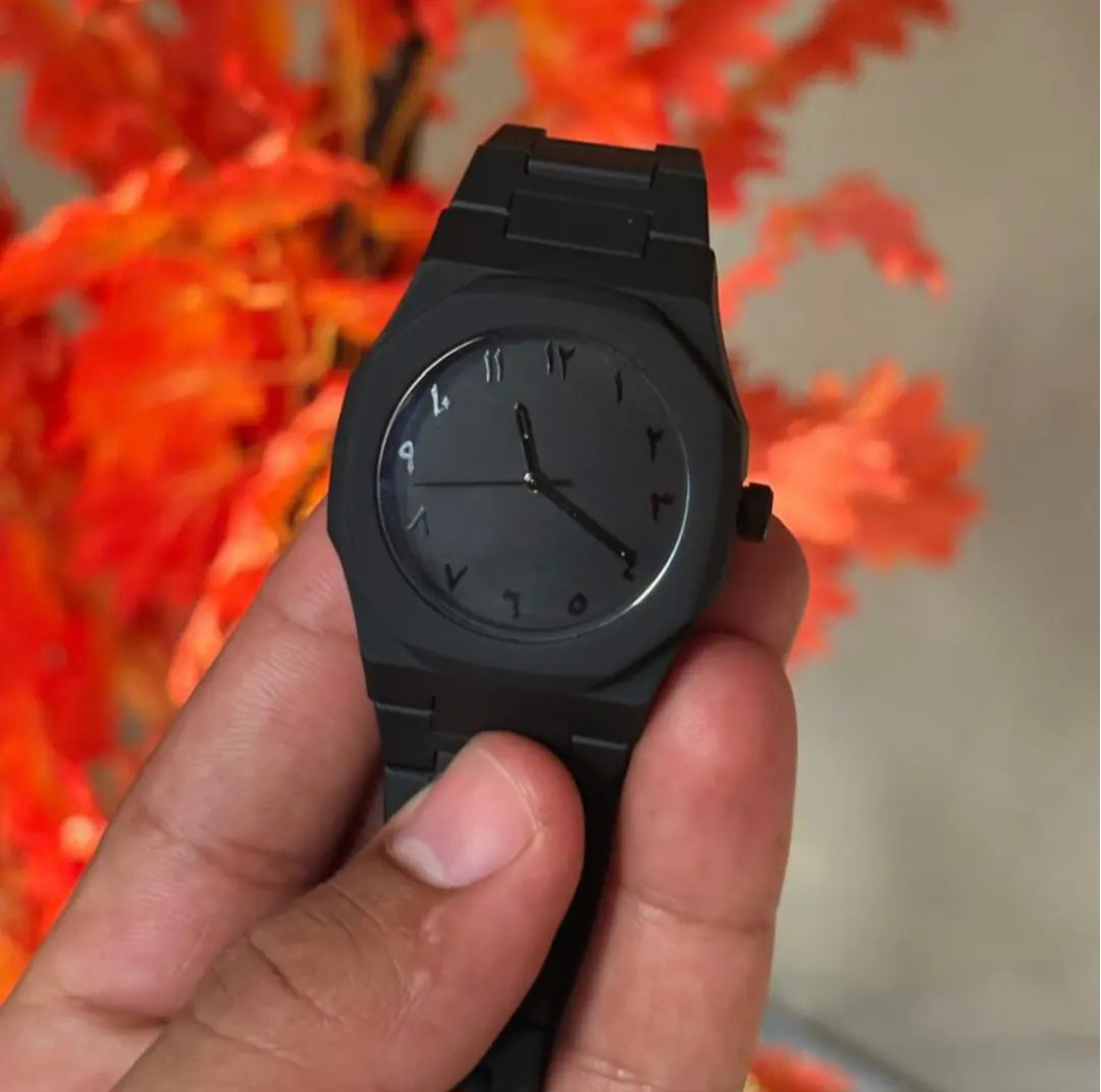 Black Aura Quartz Analog Watch for Men & Boys – Stylish & Elegant Timepiece - Light Weight 🔥